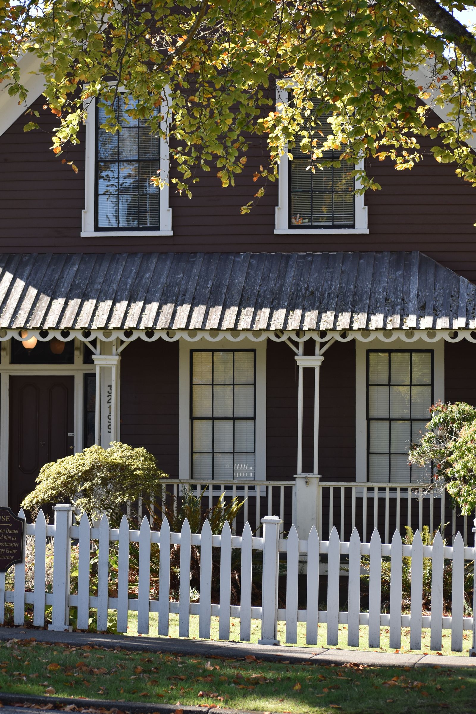 Classic white picket fence at a home
